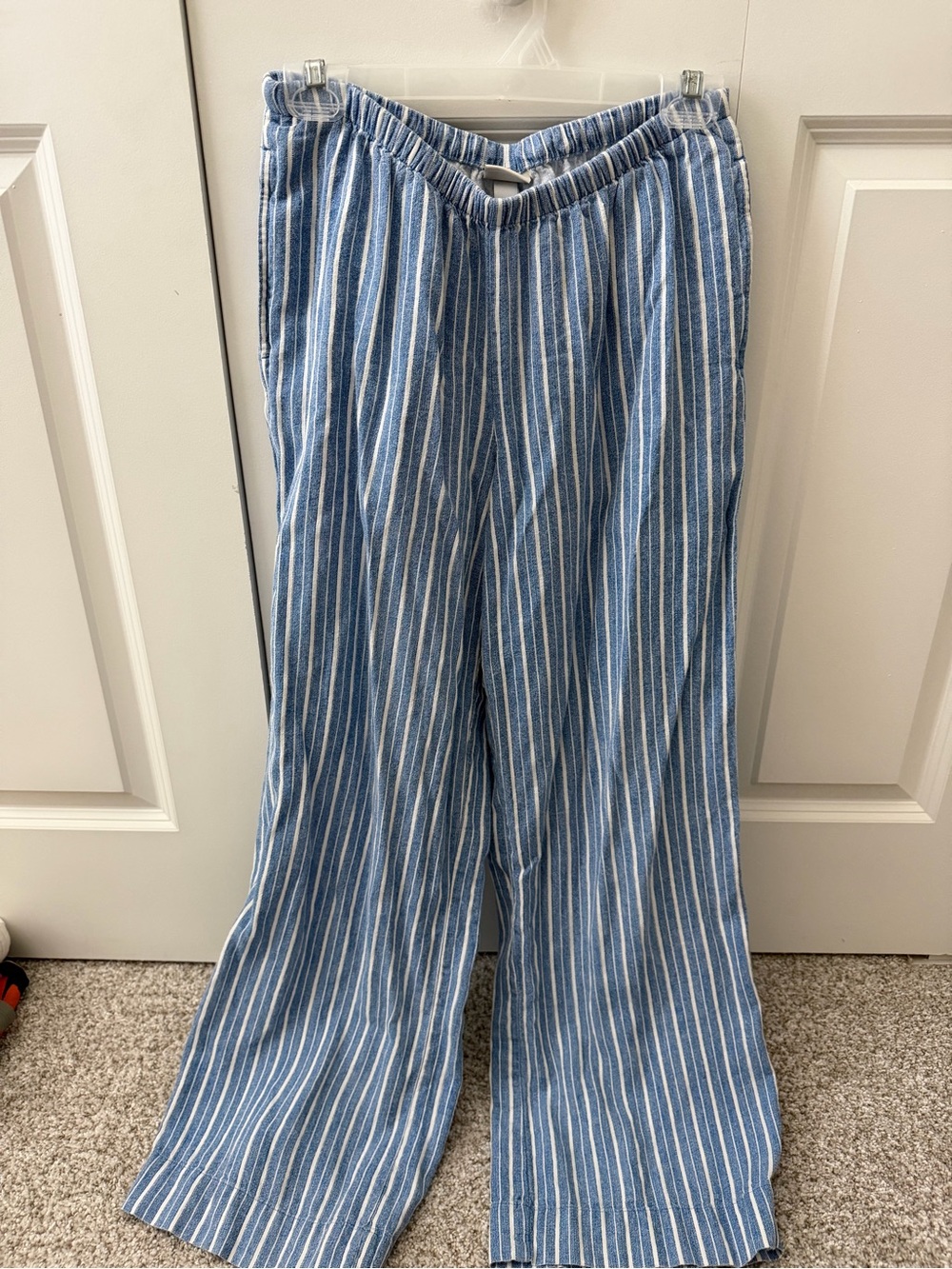 A New Day Poplin Straight Leg Pull-On Pants Linen-Blend Wide Leg